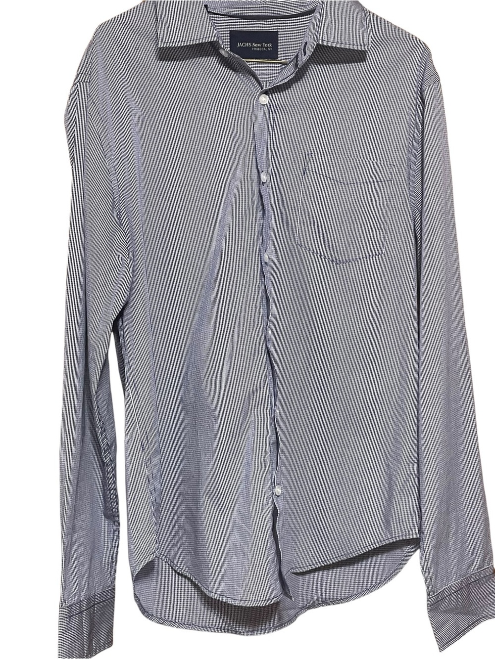 Jachs Men's Blue Micro-Check Dress Shirt